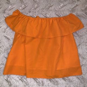 Collegiate - Orange off the Shoulder Top / Open Back